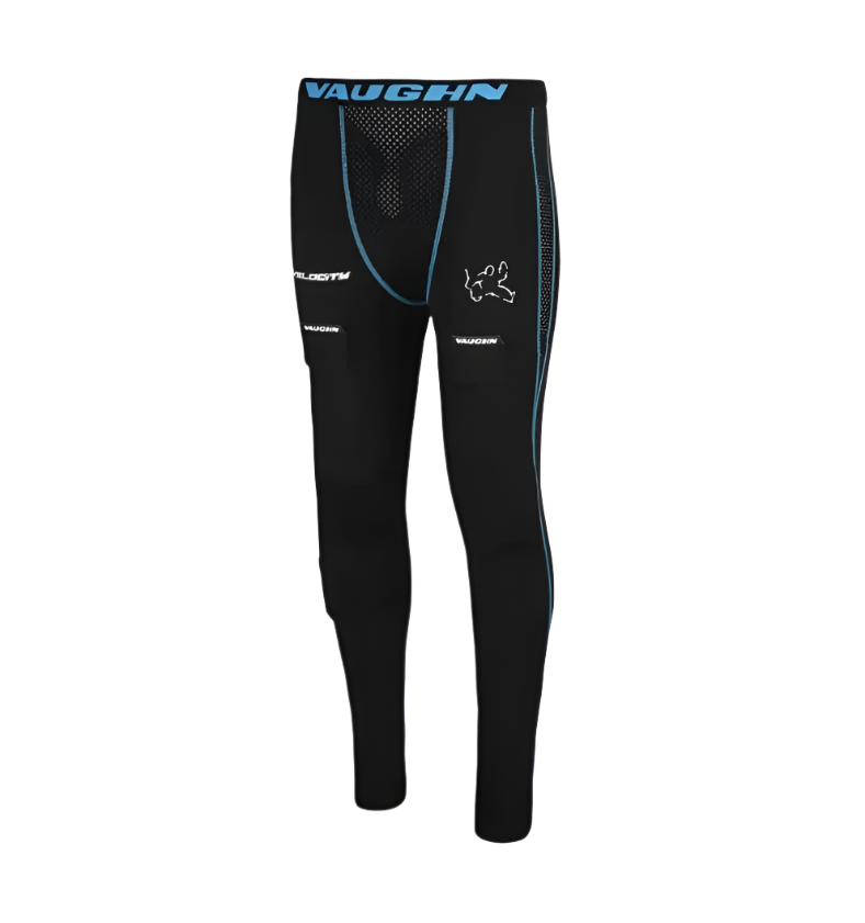 Vaughn Velocity V10 Padded Goalie Compression Pants Senior black front