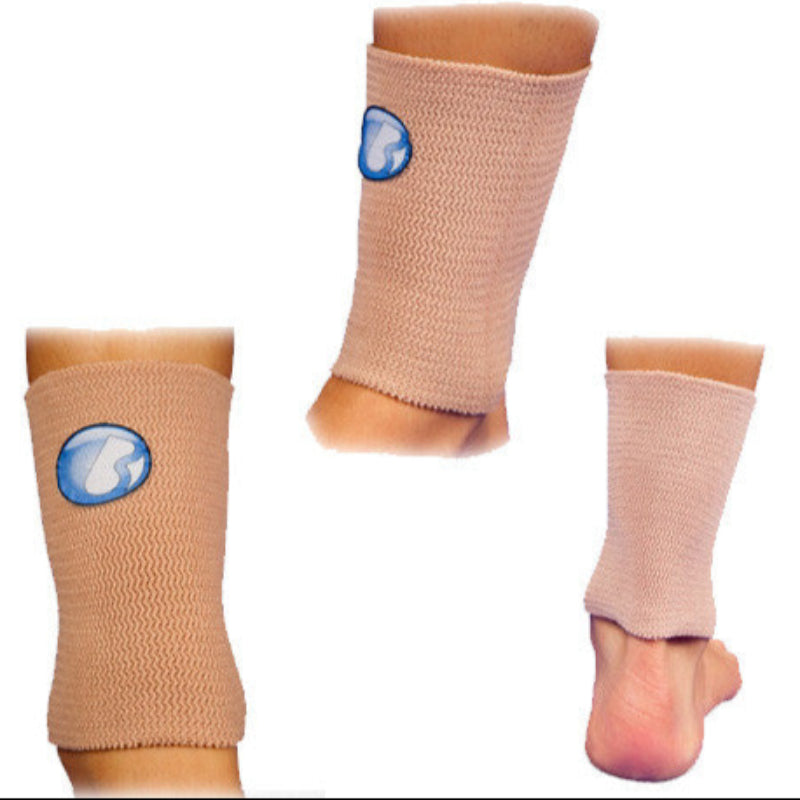 Bunga Pads Ankle Sleeve beige small 3 views around ankle/calf: front, side, back