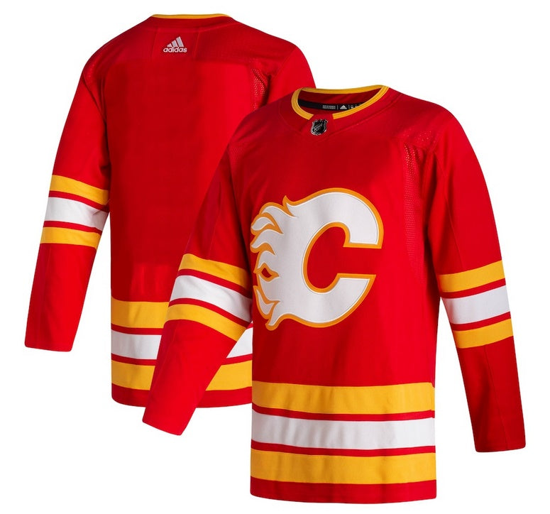 ANY NAME AND NUMBER CALGARY FLAMES HOME OR AWAY AUTHENTIC ADIDAS