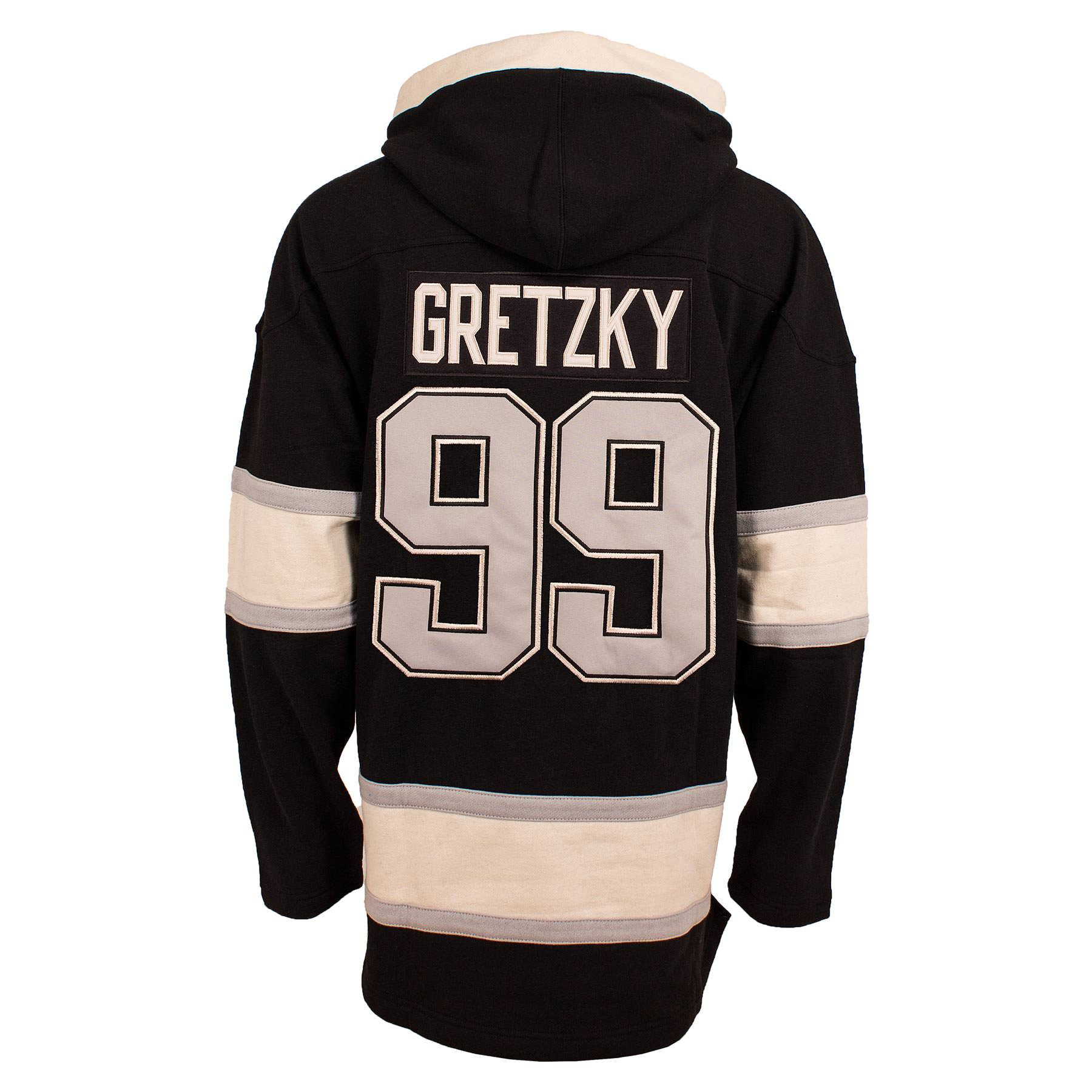 Men's '47 Wayne Gretzky Black Los Angeles Kings Retired Player Name & Number Lacer Pullover Hoodie Size: Medium
