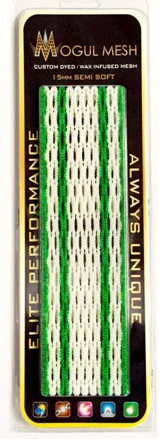 Mogul Mesh Runway Lacrosse Mesh emerald green in clear packaging