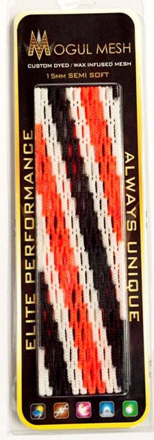 Mogul Mesh Slasher Lacrosse Mesh in clear packaging orange / jet black