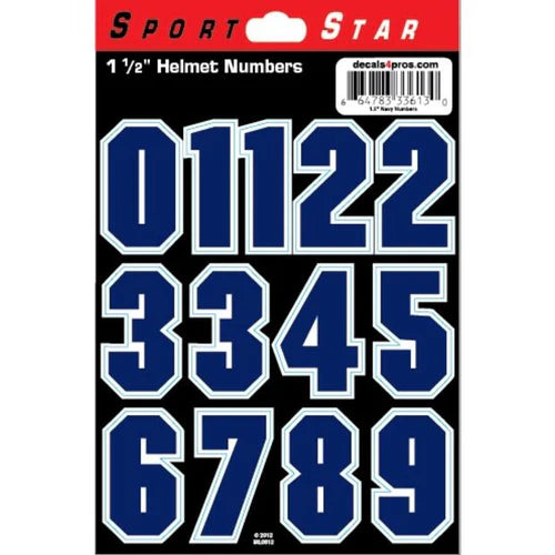 SportStar Hockey Helmet Number Decals