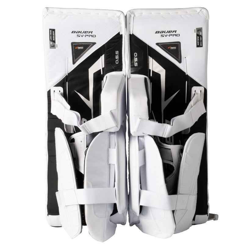 Bauer Hockey Goalie Protective Bauer SV-PRO MTO Goalie Leg Pads Senior 1064973 White Black 2025