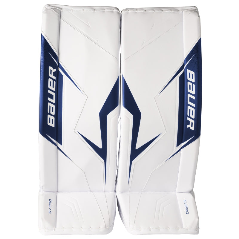 Bauer Hockey Goalie Protective Bauer SV-PRO MTO Goalie Leg Pads Senior 1064973 White Navy