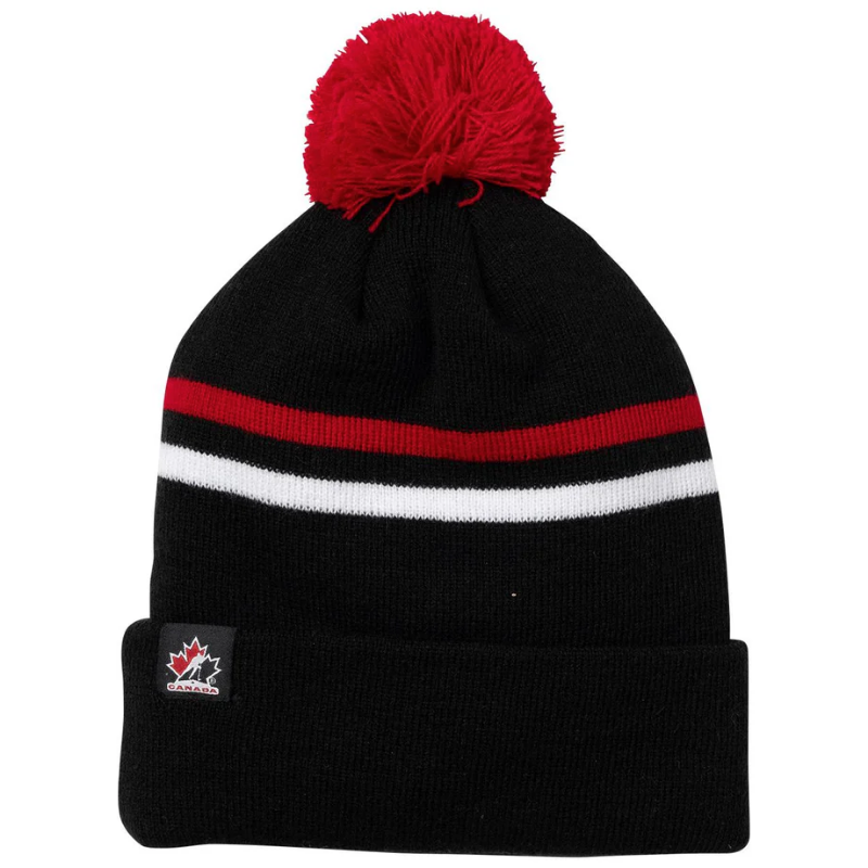 Bauer Hockey Hats Bauer x Hockey Canada Striped Pom Hat Black 1066432