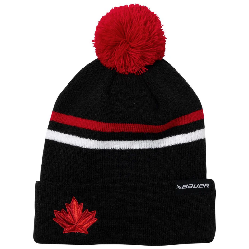 Bauer Hockey Hats Bauer x Hockey Canada Striped Pom Hat Black