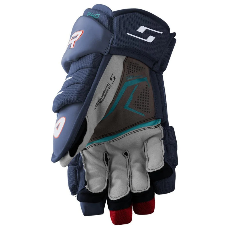 Bauer Hockey Protective Gear Bauer Supreme F40 Hockey Gloves Senior 2026 Navy Red White 13" 14" 15"