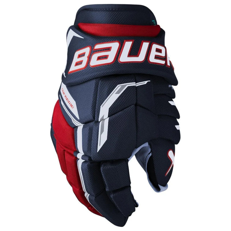 Bauer Hockey Protective Gear Bauer Supreme Fuse Hockey Gloves Senior 2026 Navy Red White