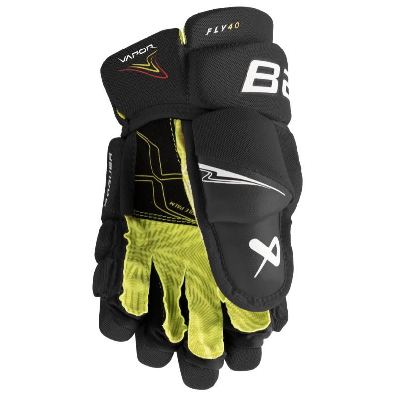 Bauer Hockey Protective Gear Bauer Vapor Fly40 Hockey Gloves Junior 2025 Black White S25