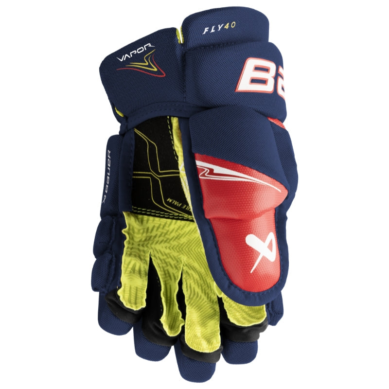 Bauer Hockey Protective Gear Bauer Vapor Fly40 Hockey Gloves Junior 2025 Navy Red White S25