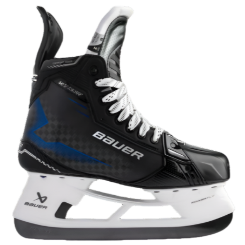 Bauer Hockey Skates Bauer Stock Custom Supreme Shadow Intermediate Black Blue side facing right