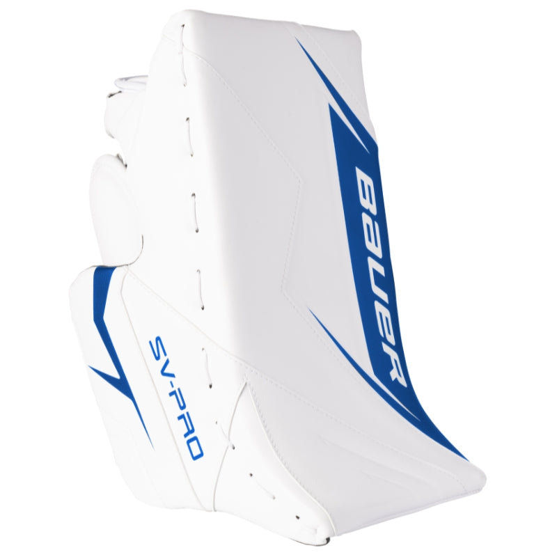 Bauer Ice Hockey Goalie Blockers Bauer SV-PRO MTO (2025) Intermediate White/Blue board side
