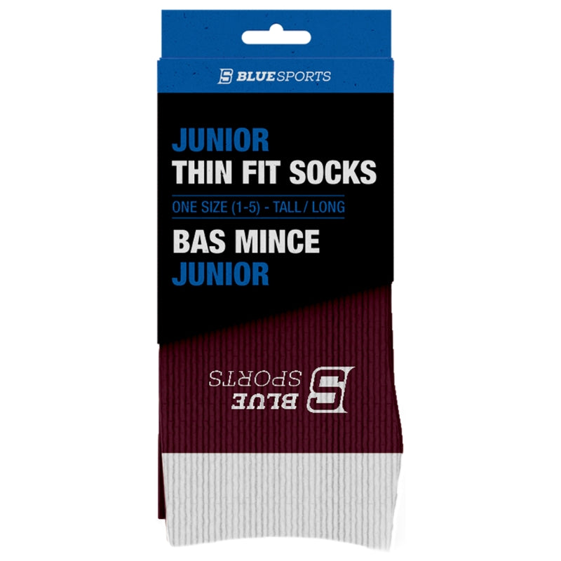 Blue Sports Hockey Socks Blue Sports Pro-Skin Thin Fit Socks Junior Burgundy