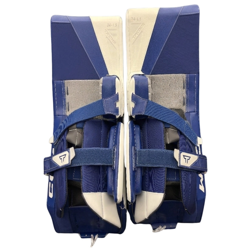 CCM Hockey Goalie Protective Gear CCM Tacks Pro Custom Hockey Goalie Leg Pads Blue White S26