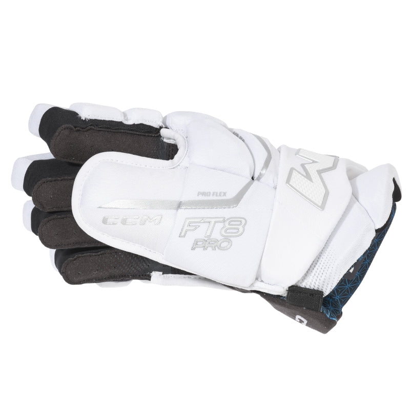 CCM Hockey Protective Gear CCM JetSpeed FT8 PRO White Hockey Gloves Senior Size 13" 14" 15"