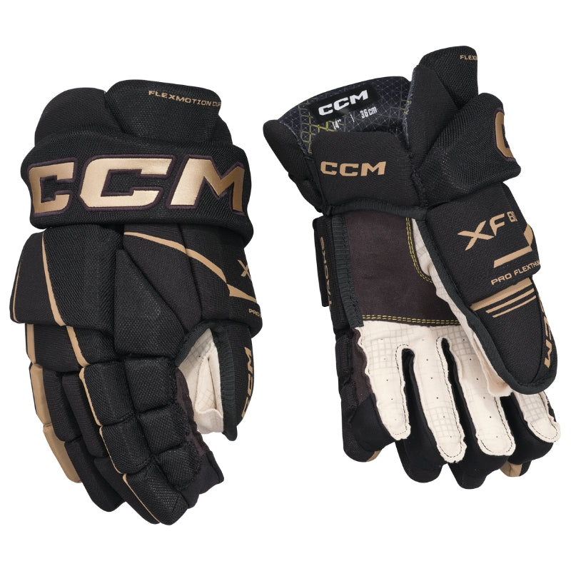 CCM Hockey Protective Gear CCM Tacks XF 80 Hockey Gloves Junior 2024 Black Gold