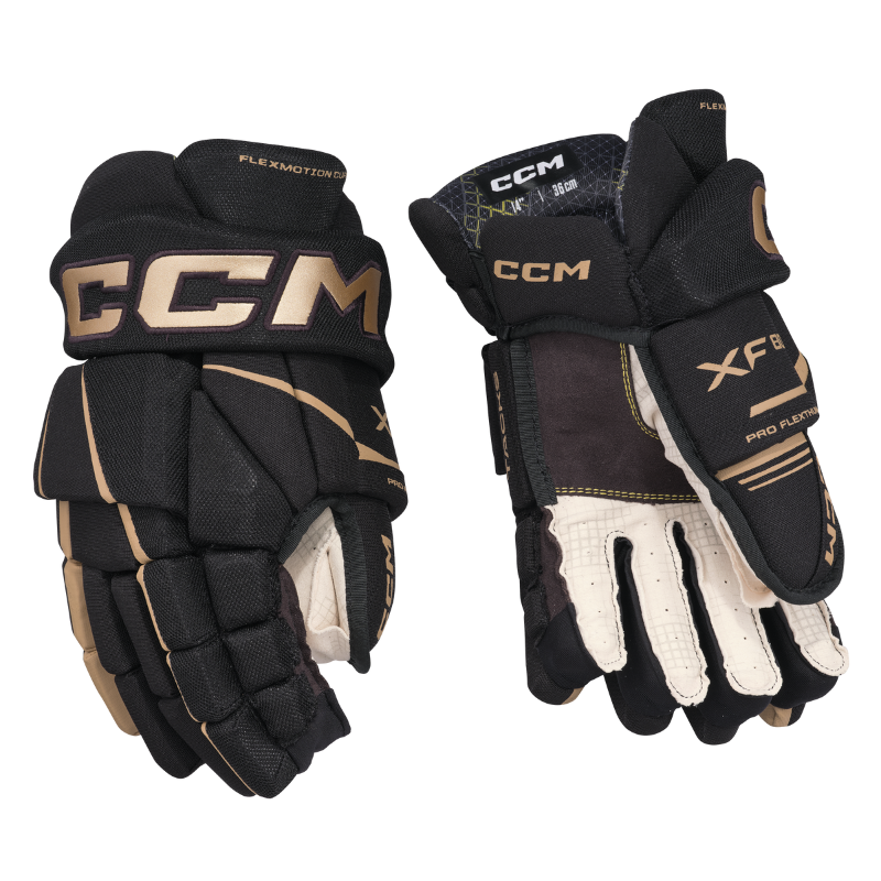 CCM Hockey Protective Gear CCM Tacks XF Hockey Gloves Junior 2024 Black Gold