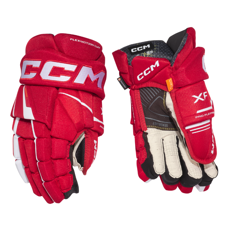 CCM Hockey Protective Gear CCM Tacks XF Hockey Gloves Junior 2024 Red White