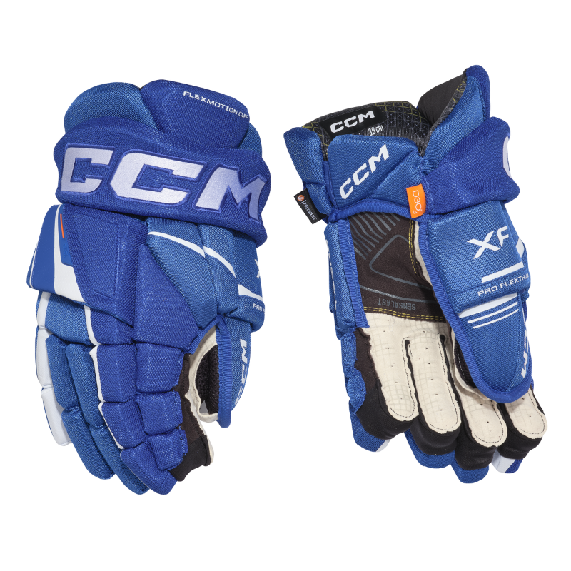 CCM Hockey Protective Gear CCM Tacks XF Hockey Gloves Junior 2024 Royal White