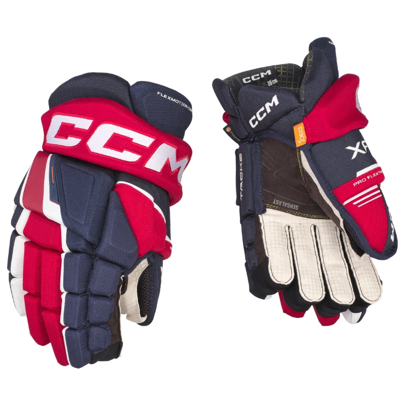 CCM Hockey Protective Gear CCM Tacks XF Hockey Gloves Senior 2024 Navy Red White