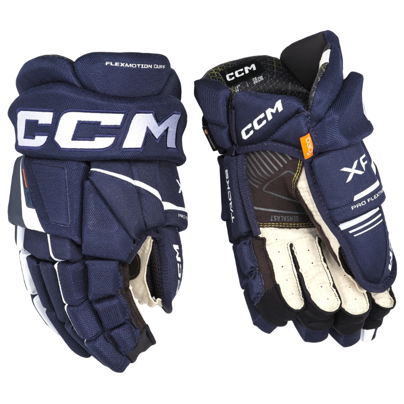 CCM Hockey Protective Gear CCM Tacks XF Hockey Gloves Senior 2024 Navy White