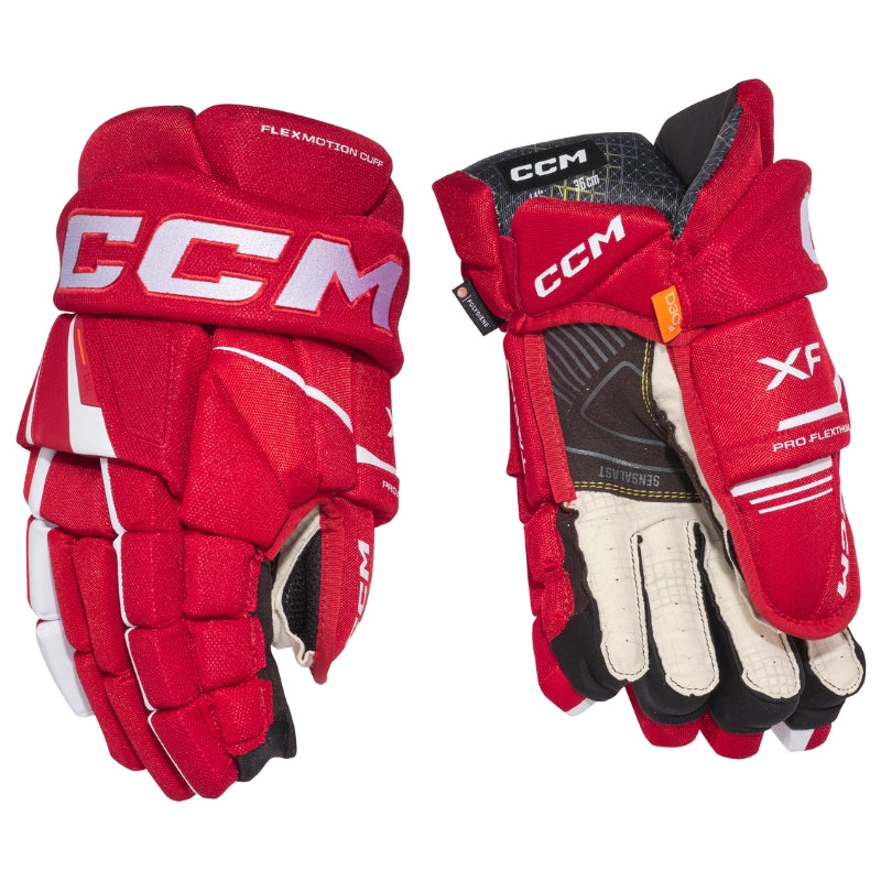 CCM Hockey Protective Gear CCM Tacks XF Hockey Gloves Senior 2024 Red White