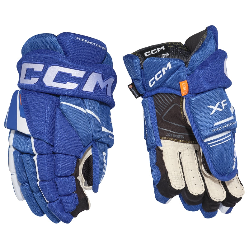 CCM Hockey Protective Gear CCM Tacks XF Hockey Gloves Senior 2024 Royal White