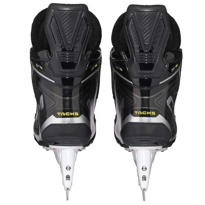 CCM Hockey Skates CCM Tacks XF 70 Intermediate (2024) Black Gray back of both skates