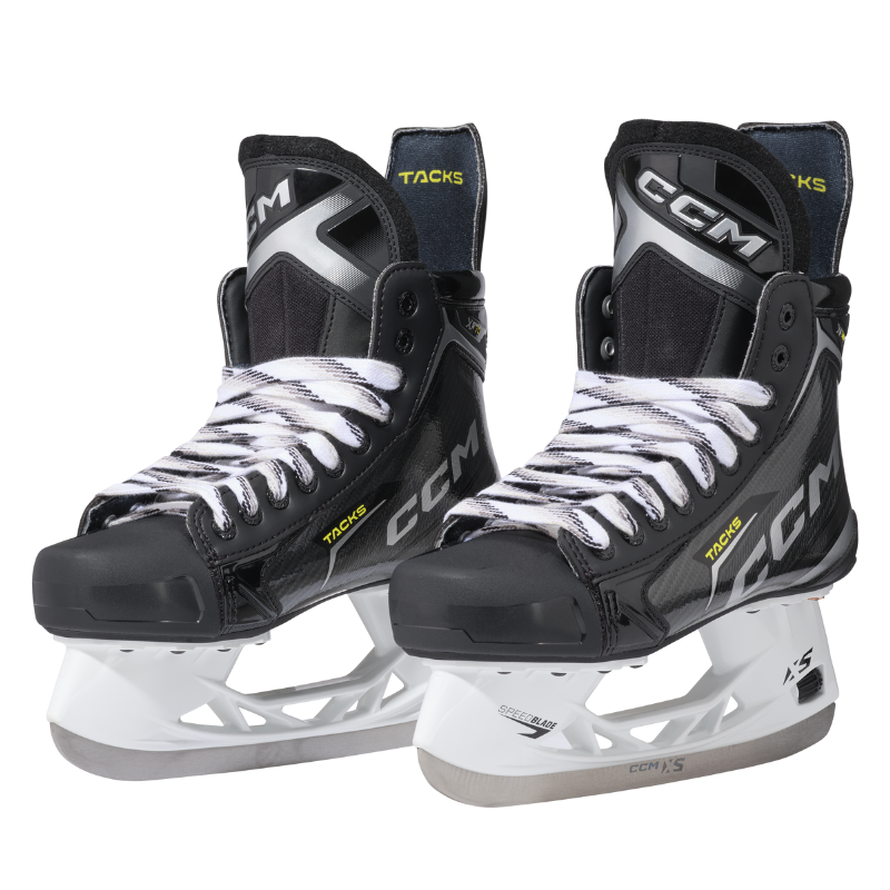 CCM Hockey Skates CCM Tacks XF 70 Intermediate (2024) Black Gray front side of both skates facing left