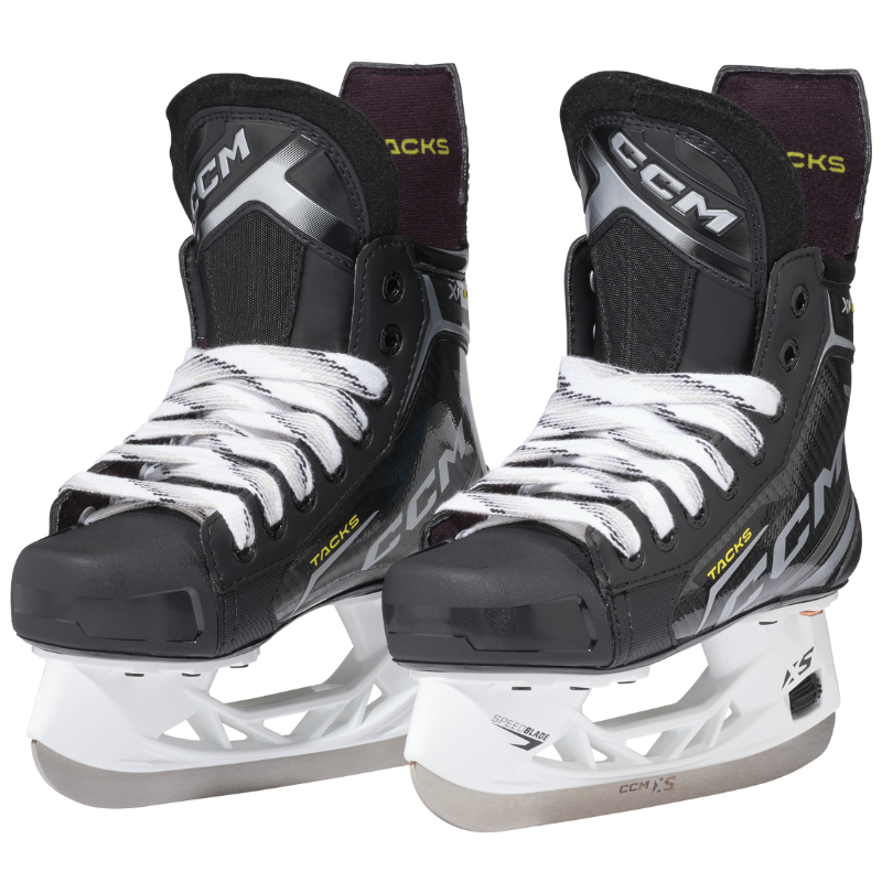 CCM Hockey Skates CCM Tacks XF 70 Junior (2024) Black front side of both skates facing left