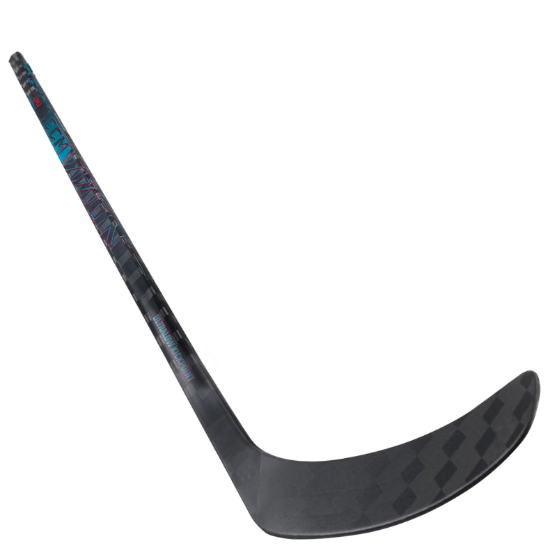 CCM Vizion Hockey Stick Senior 2025 side front diagonal close-up of blade pointing to the upper-right