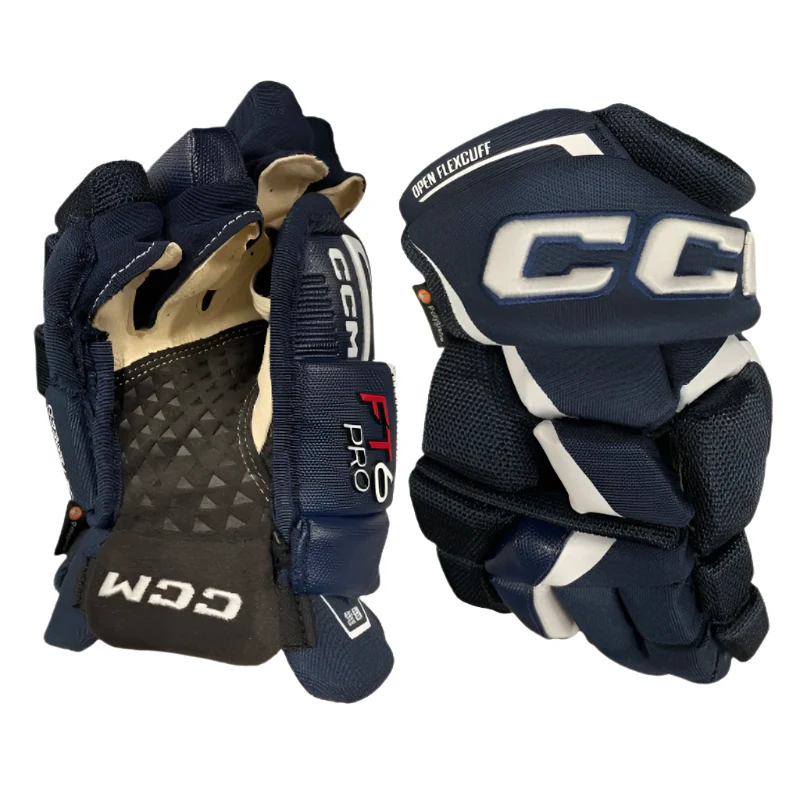 CCM Jetspeed FT6 Pro Hockey Gloves Senior 2023 navy/white front (palm) of right glove and back of left glove