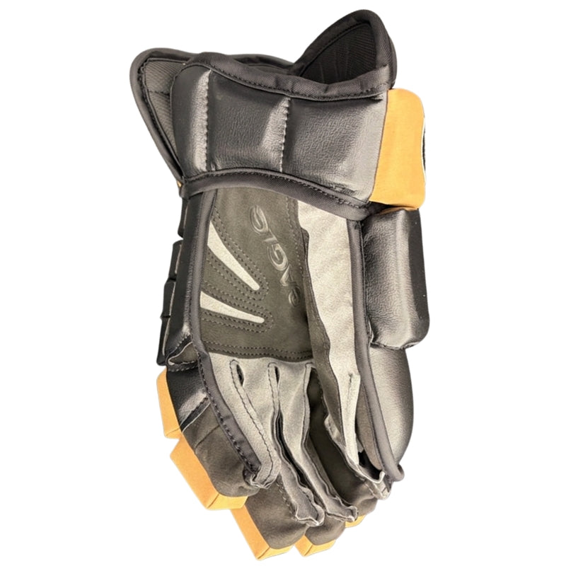 Eagle Hockey Protective Gear Eagle Aero Custom Pro Player Hockey Gloves Black Tan Size 13 14 15 inch