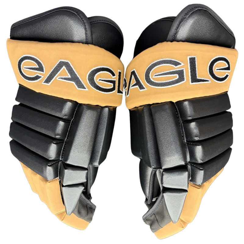 Eagle Hockey Protective Gear Eagle Aero Custom Pro Player Hockey Gloves Black Tan