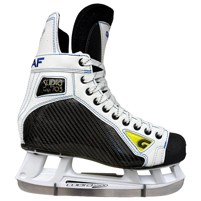 GRAF Hockey Skates GRAF G703 Pro Hockey Skates Custom White Blue