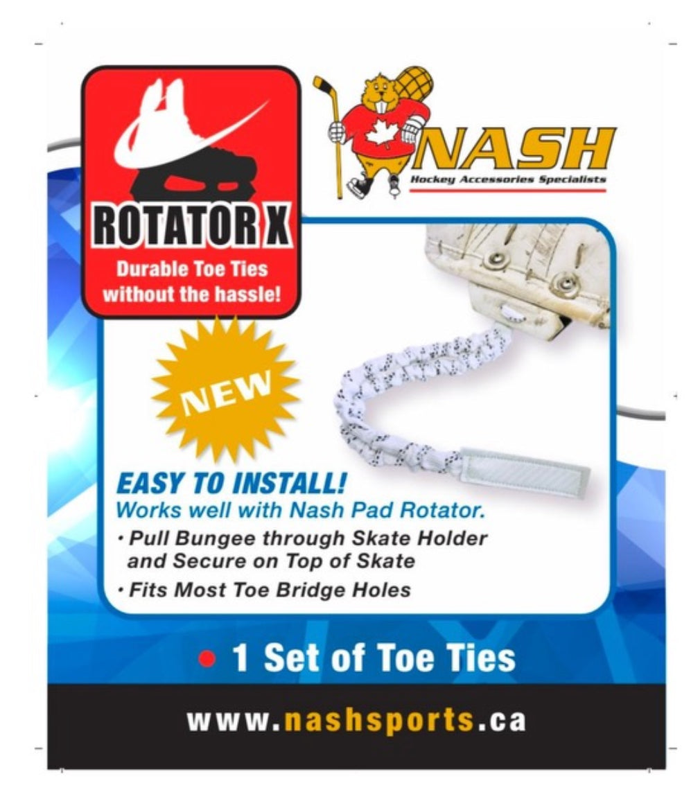 Nash Rotator X Goalie Toe Ties add showing photo and features