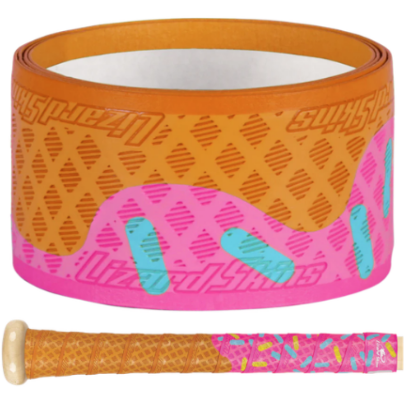 Lizard Skins Baseball and Softball Accessories Lizard Skins DSP Ultra Outburst Bat Grip Pink Scoop (Orange/Pink/Sky Blue) DSPUBB-OUTBURST