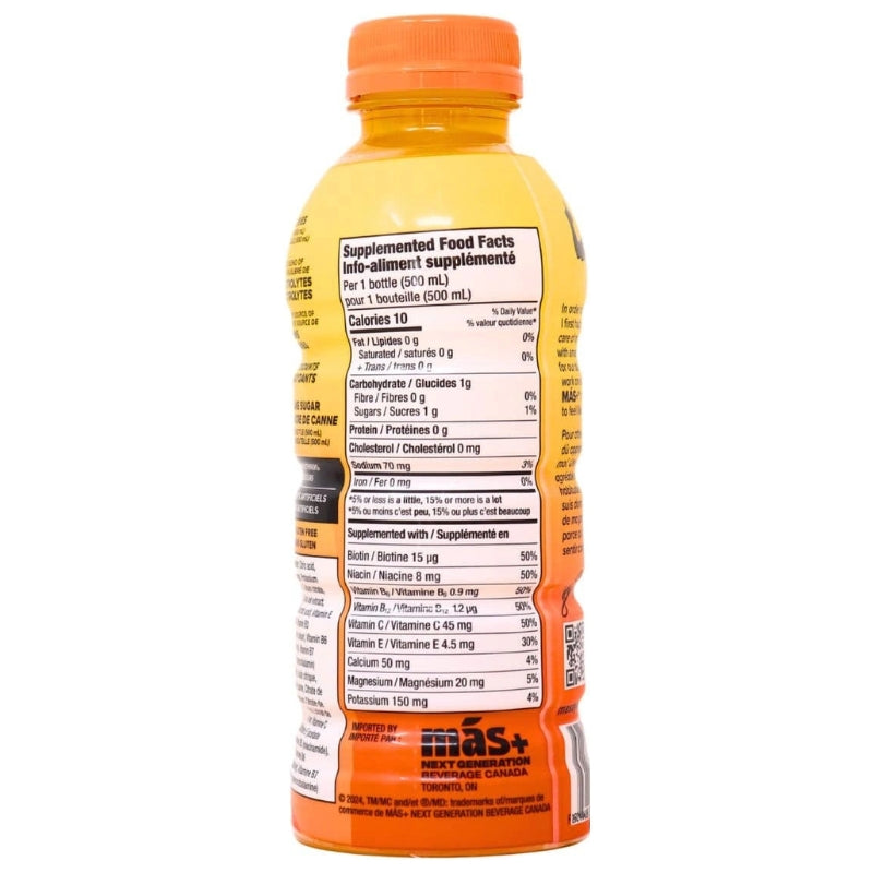 Mas+ By Messi Sports Drinks Mas+ By Messi Positive Hydration Drink Orange D’Or Nutrition Facts