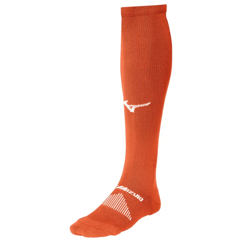 Mizuno Baseball Socks Mizuno Performance OTC Adult orange side front facing left