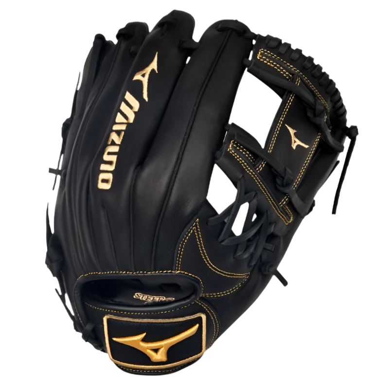Mizuno Infield Baseball Glove Mizuno MVP Prime 11.75-inch Adult black/gold back pointing up