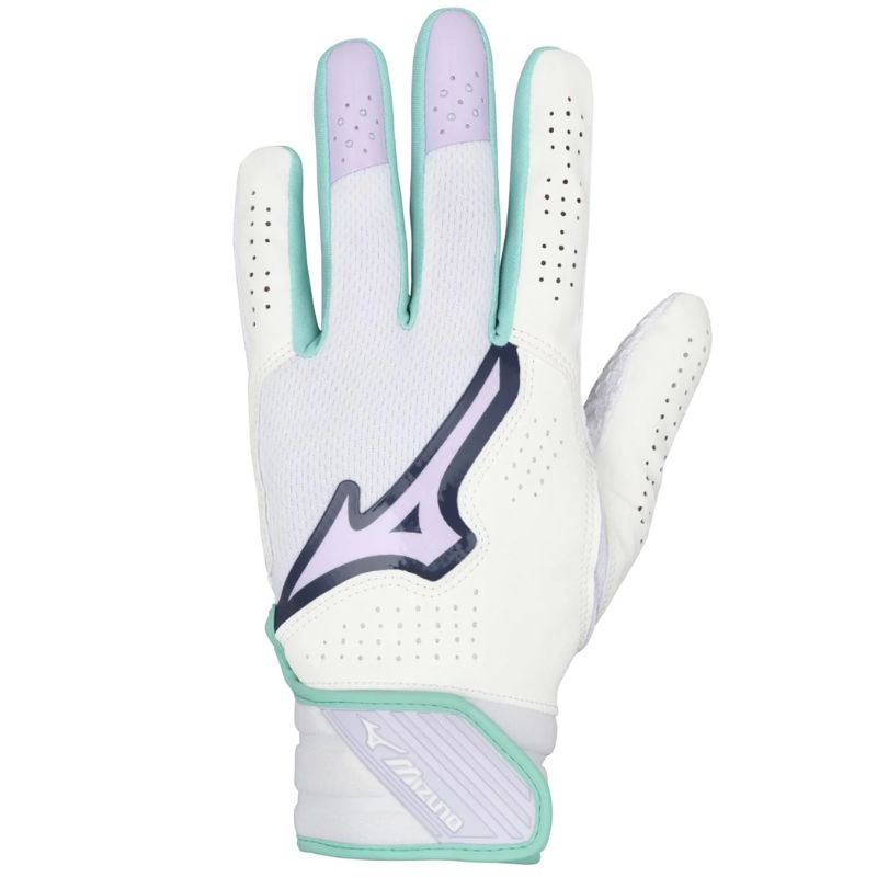 Mizuno Softball Batting Gloves Mizuno Finch (2026) Girls' White/Lavender 330465