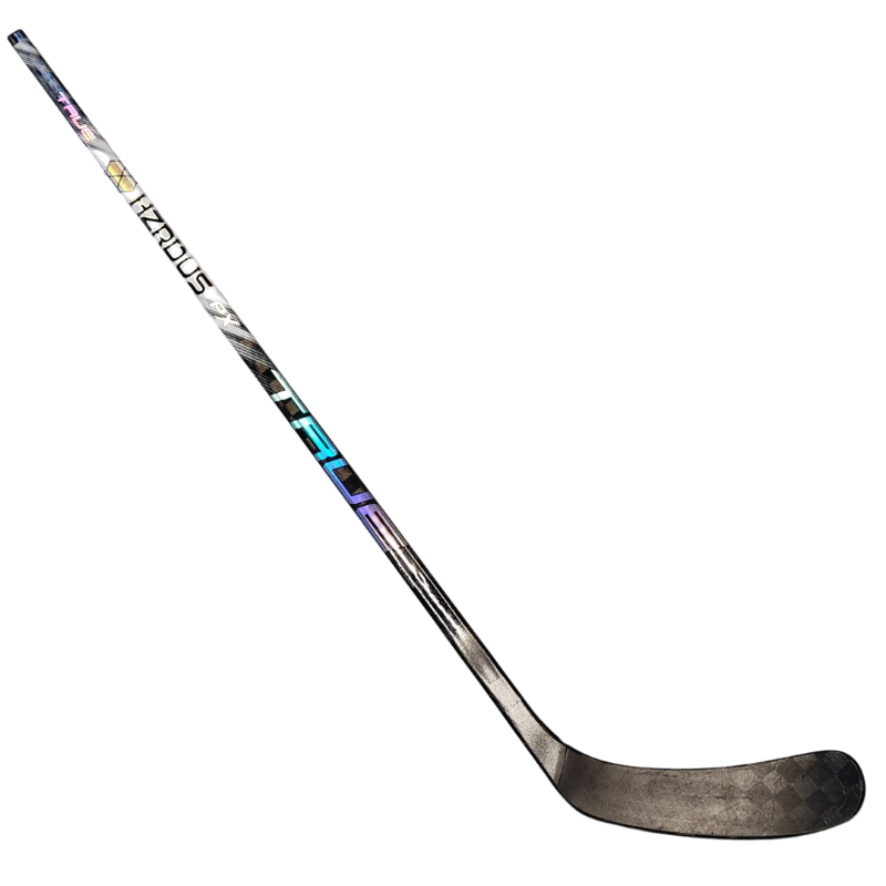 True HZRDUS PX Pro Stock Hockey Stick Hartford Wolfpack Brennan Oathman 61" side diagonal with blade pointing right