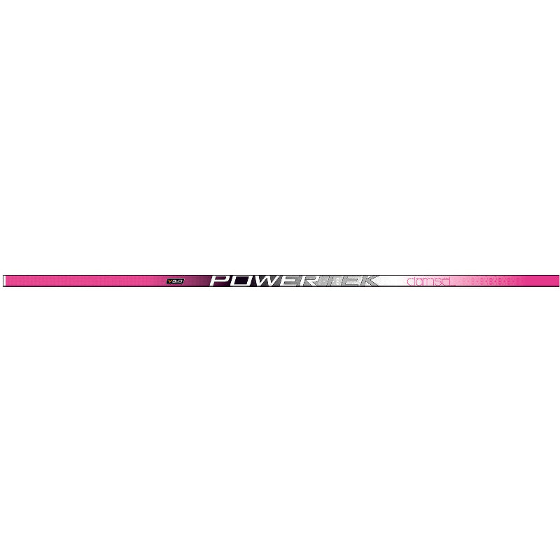 Powertek Damsel Composite Ringette Stick Junior horizontal showing 'POWERTEK' logo pink