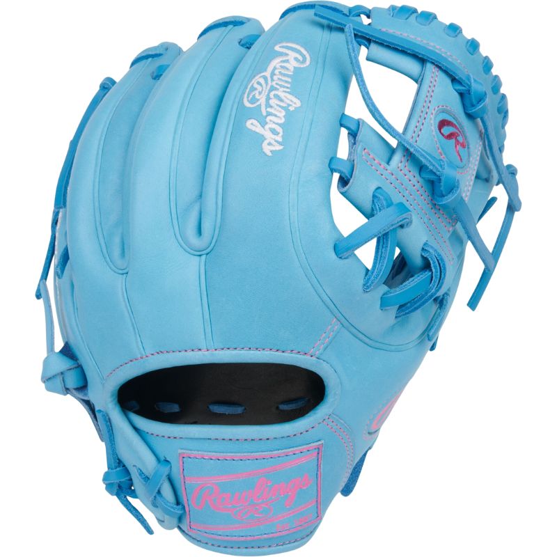 Rawlings Baseball Gloves Rawlings Heart of the Hide 11.5-inch Columbia Blue Infield Adult Blue/Pink back PROR314-2CBCB
