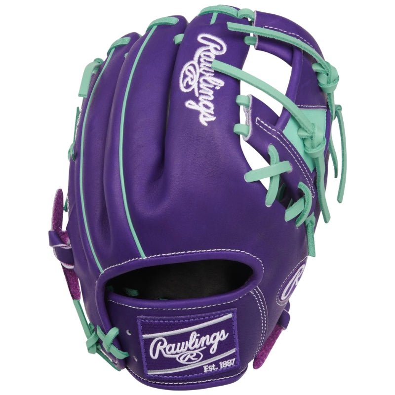 Rawlings Baseball Gloves Rawlings Heart of the Hide 11.5" Infield HOH PROR204-2XPU-RHT Purple/Mint