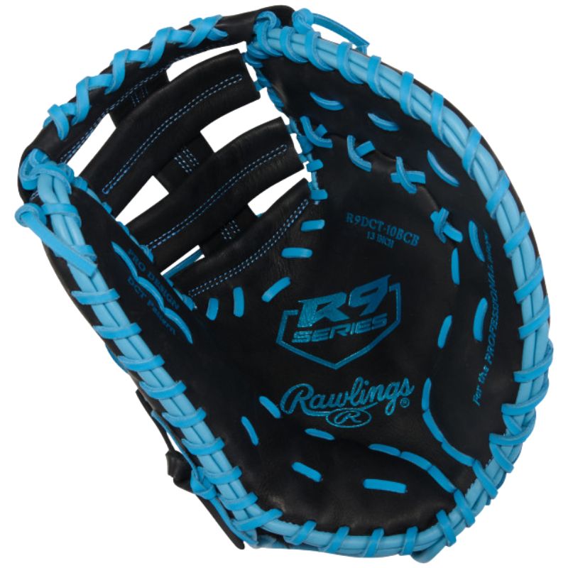 Rawlings Baseball Gloves Rawlings R9 13" First Base (2026) Adult Black/Columbia Blue DCT R9DCT-10BCB