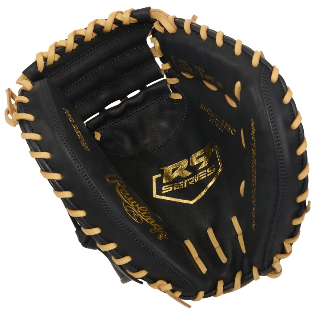Rawlings Baseball Gloves Rawlings R9 ContoUR 32 inch R9CMU-23BC Catchers Mitt Youth Black Camel