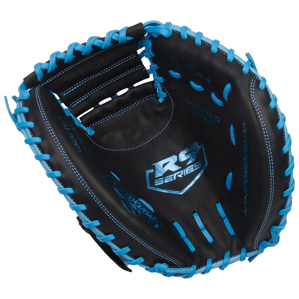 Rawlings Baseball Gloves Rawlings R9 Series 32.5 inch R9CM325BCB Catchers Mitt Adult Black Columbia Blue