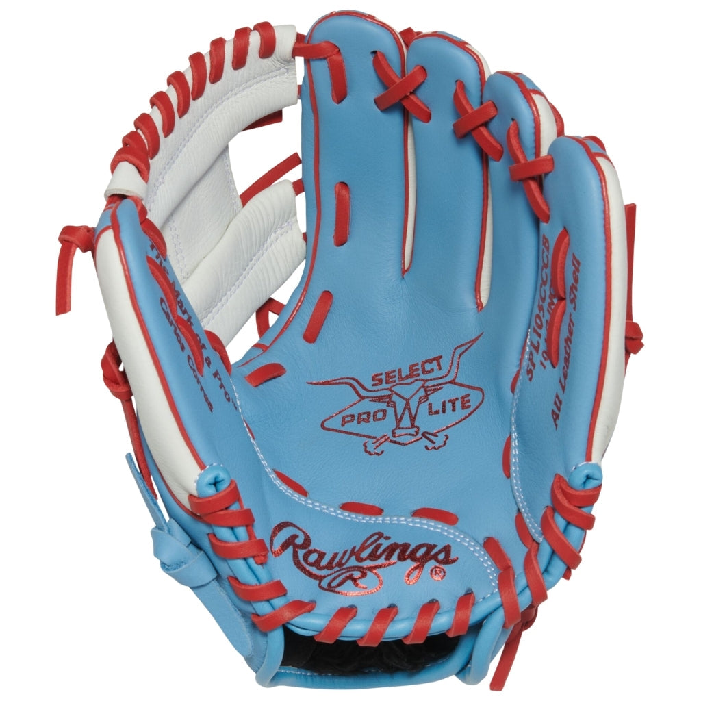 Rawlings Baseball Gloves Rawlings Select Pro Lite 10.5 inch Carlos Correa Baseball Glove Youth Columbia Blue White Red